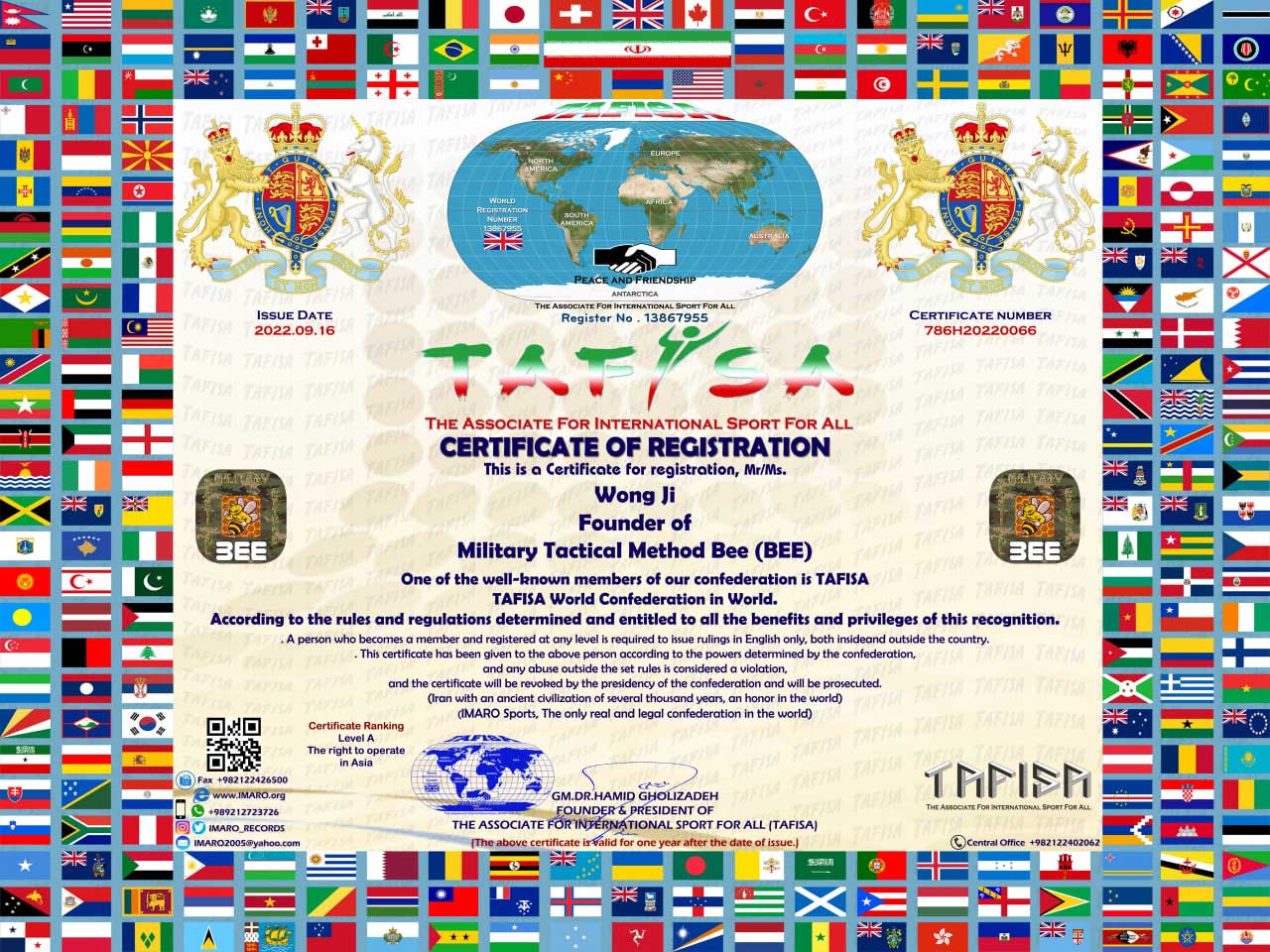 certificate of bee in tafisa