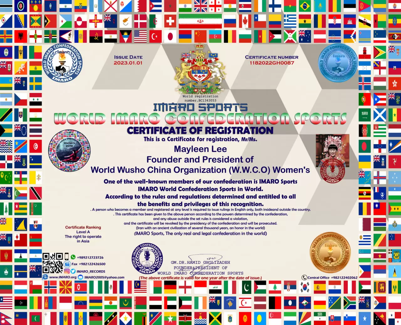 Mayleen Lee Imaro Sports certificate