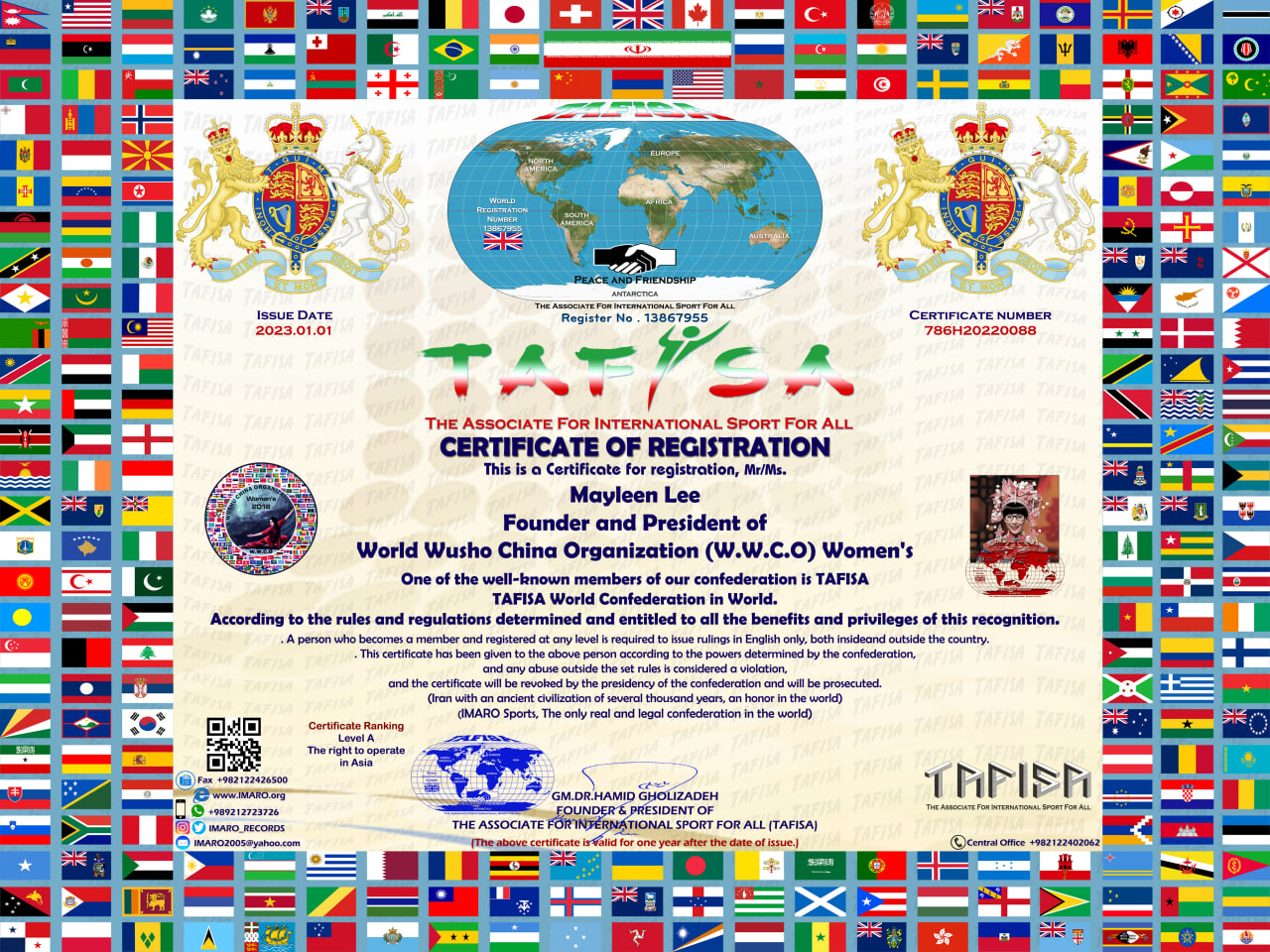 Mayleen Lee Tafisa certificate