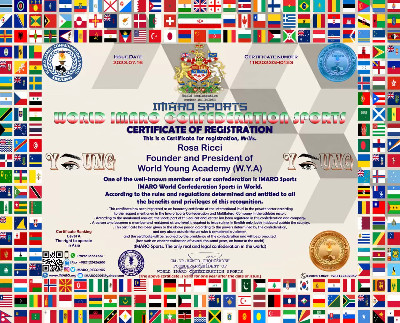 Certs of World Young Academy