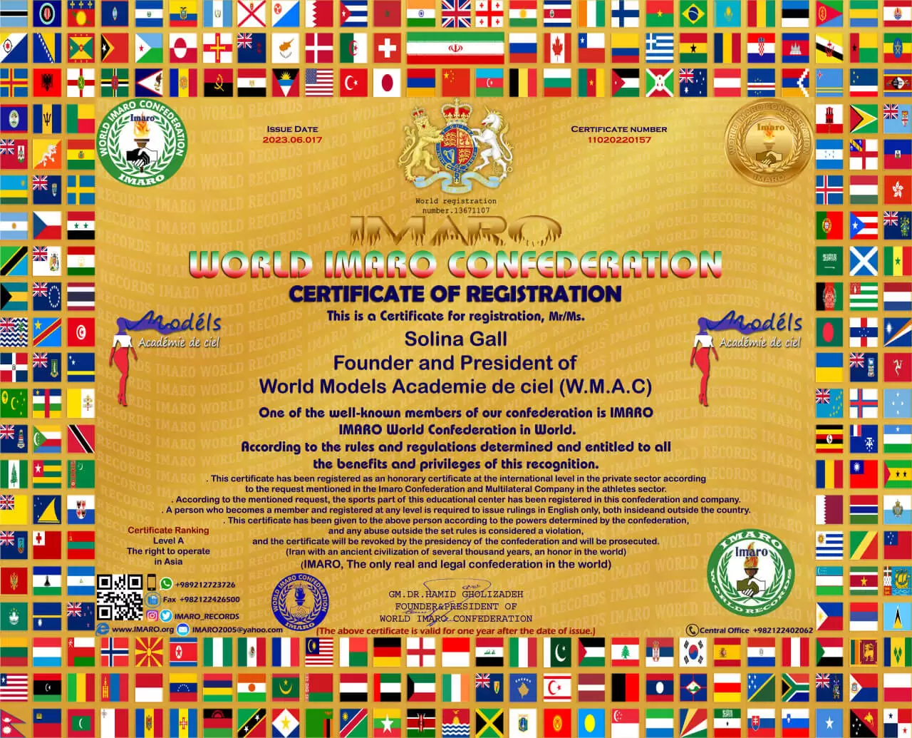 certs of World Modèls Acadèmie de ciel
