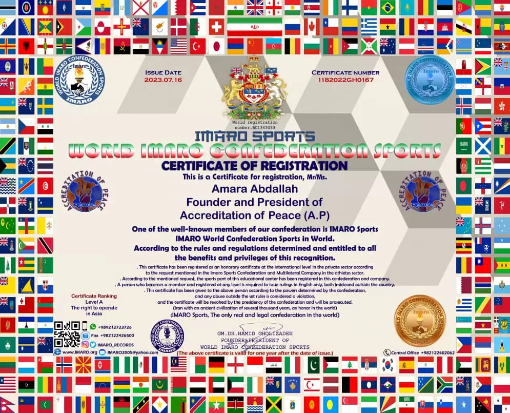 Certs of Accreditation of Peace (A.P)