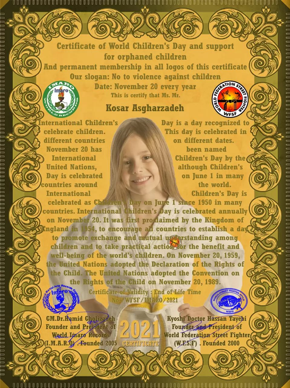 certs of Kosar Asgharzadeh