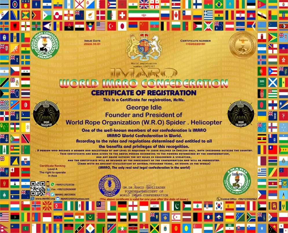 Register Of World Rope Organization (W.R.O) Spider . Helicopter