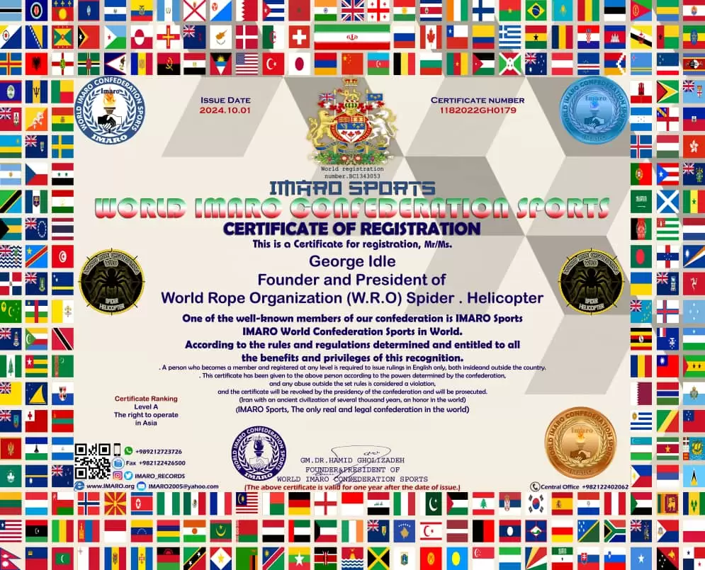Register Of World Rope Organization (W.R.O) Spider . Helicopter