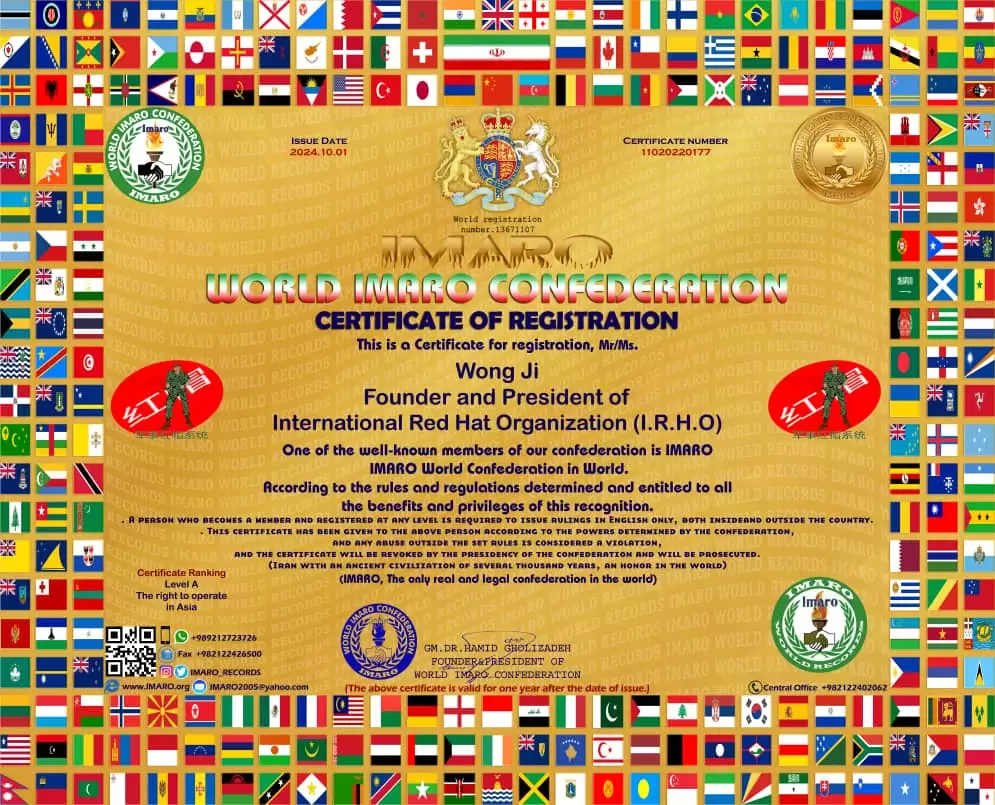 Register of International Red Hat Organization (I.R.H.O)