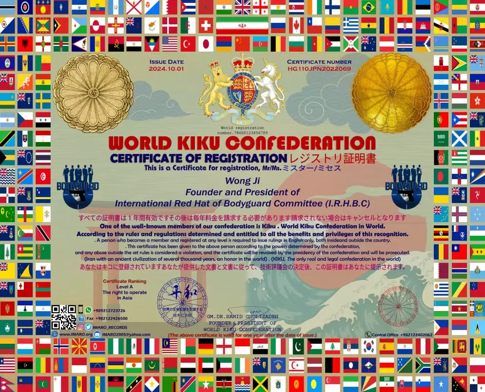 Register of International Red Hat of Bodyguard Committee (I.R.H.B.C)