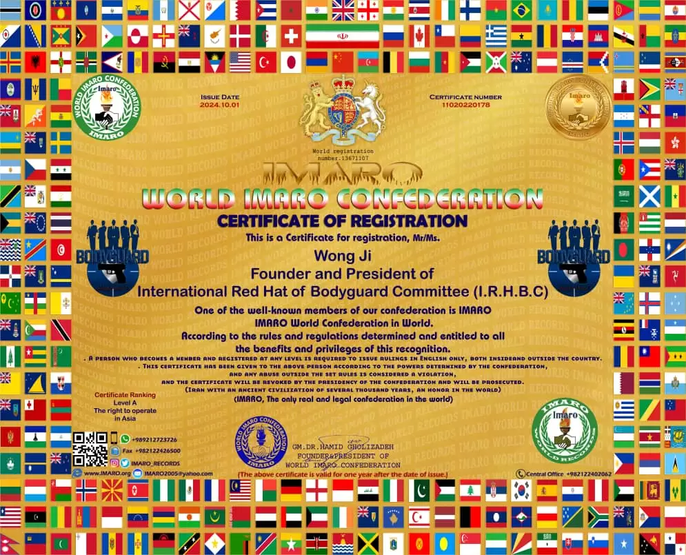 Register of International Red Hat of Bodyguard Committee (I.R.H.B.C)