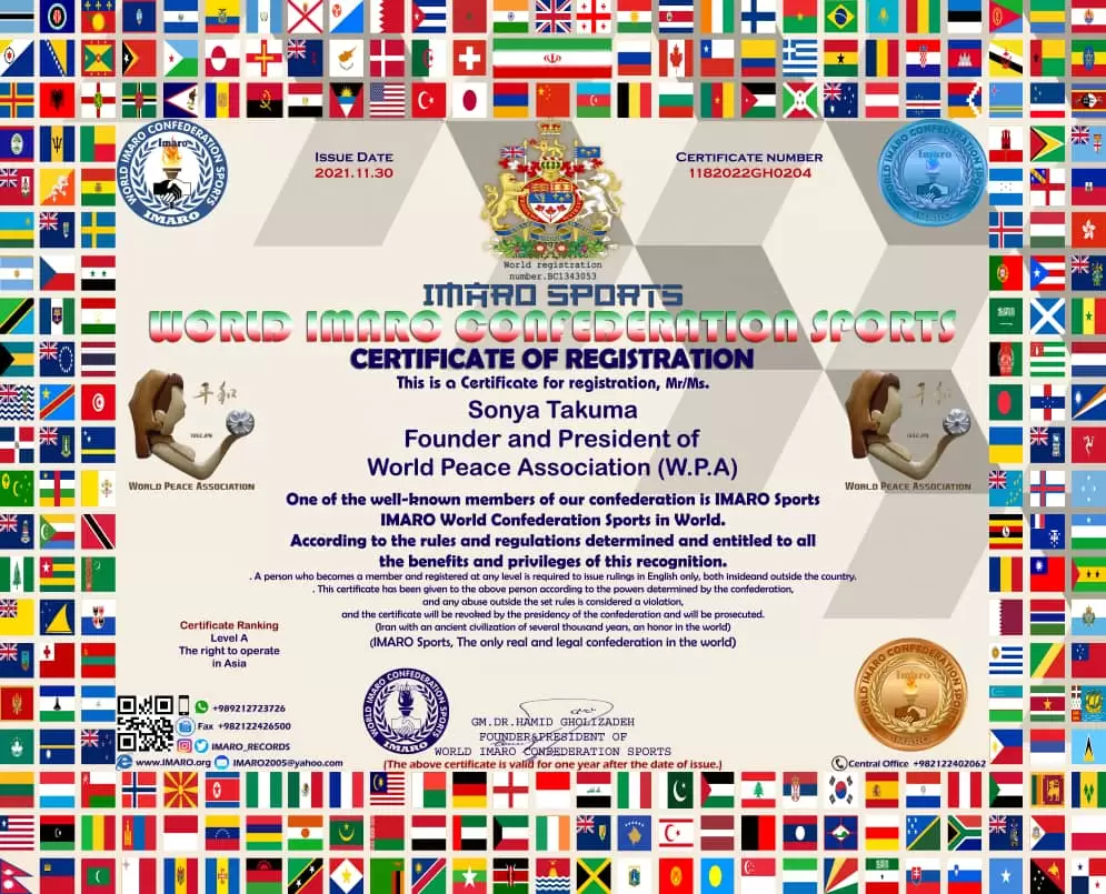 Certs of World Peace Association (W.P.A)