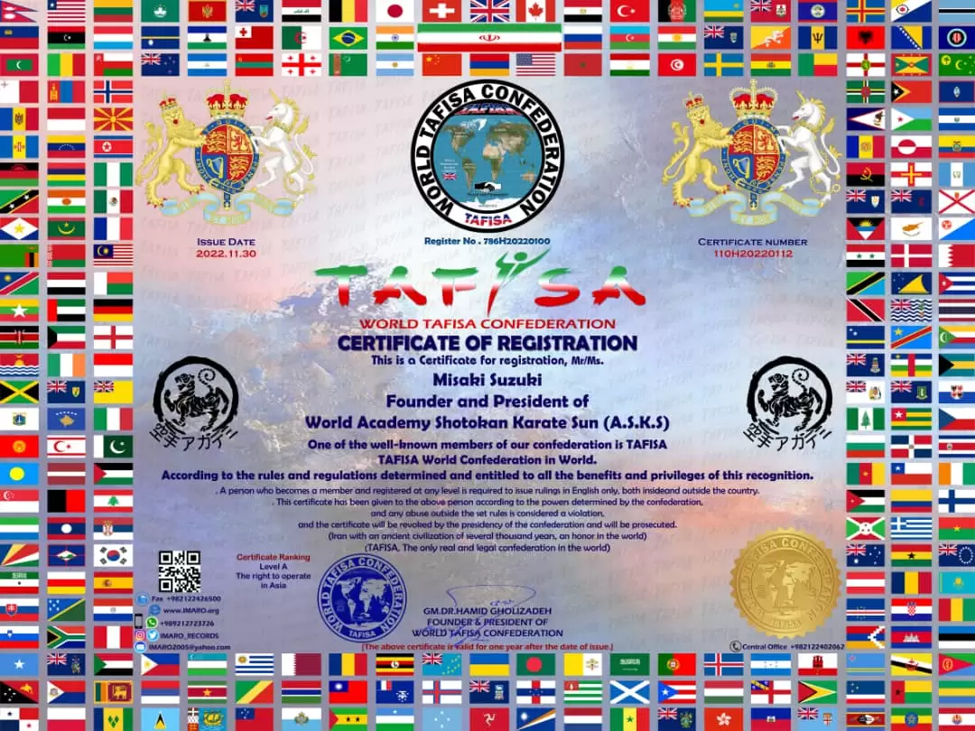 Register of World Academy Shotokan Karate Sun