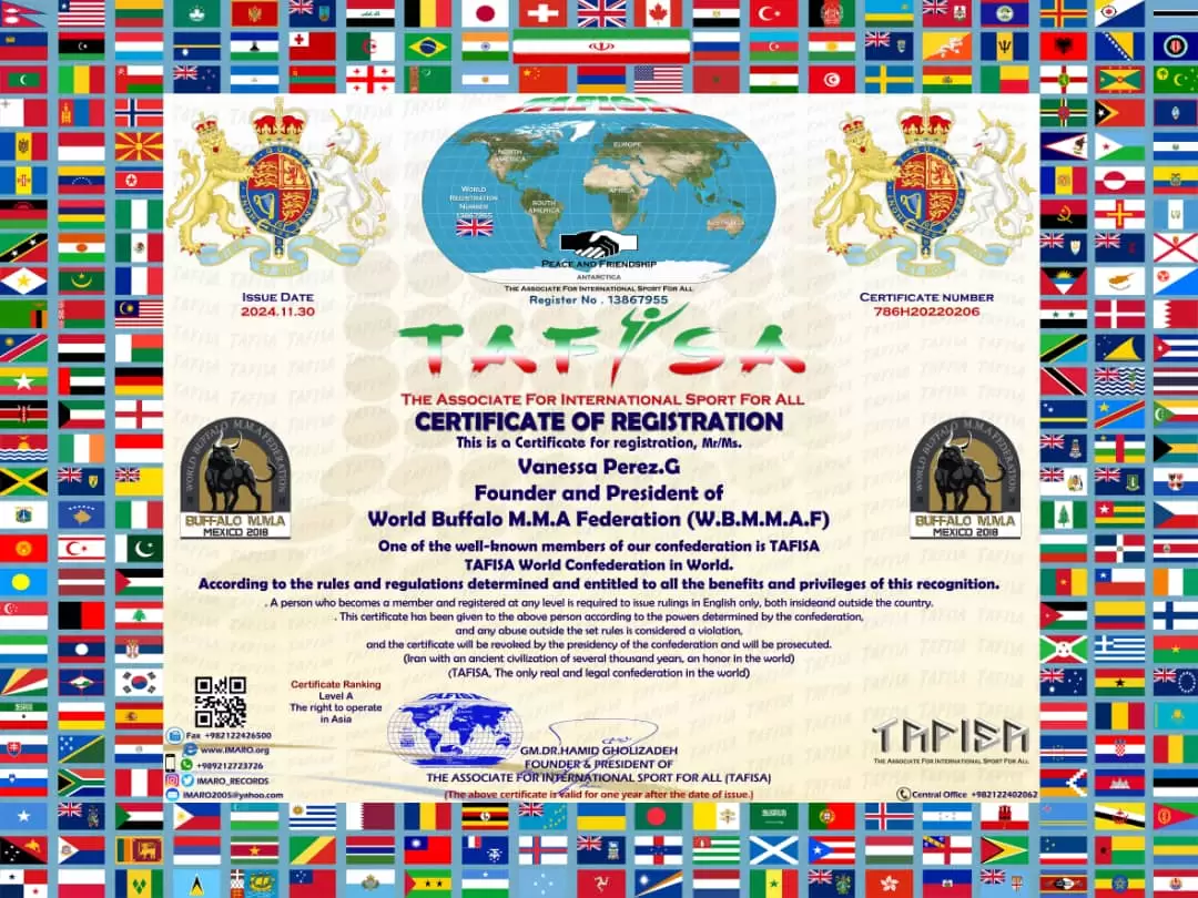Certs of World Buffalo M.M.A Federation